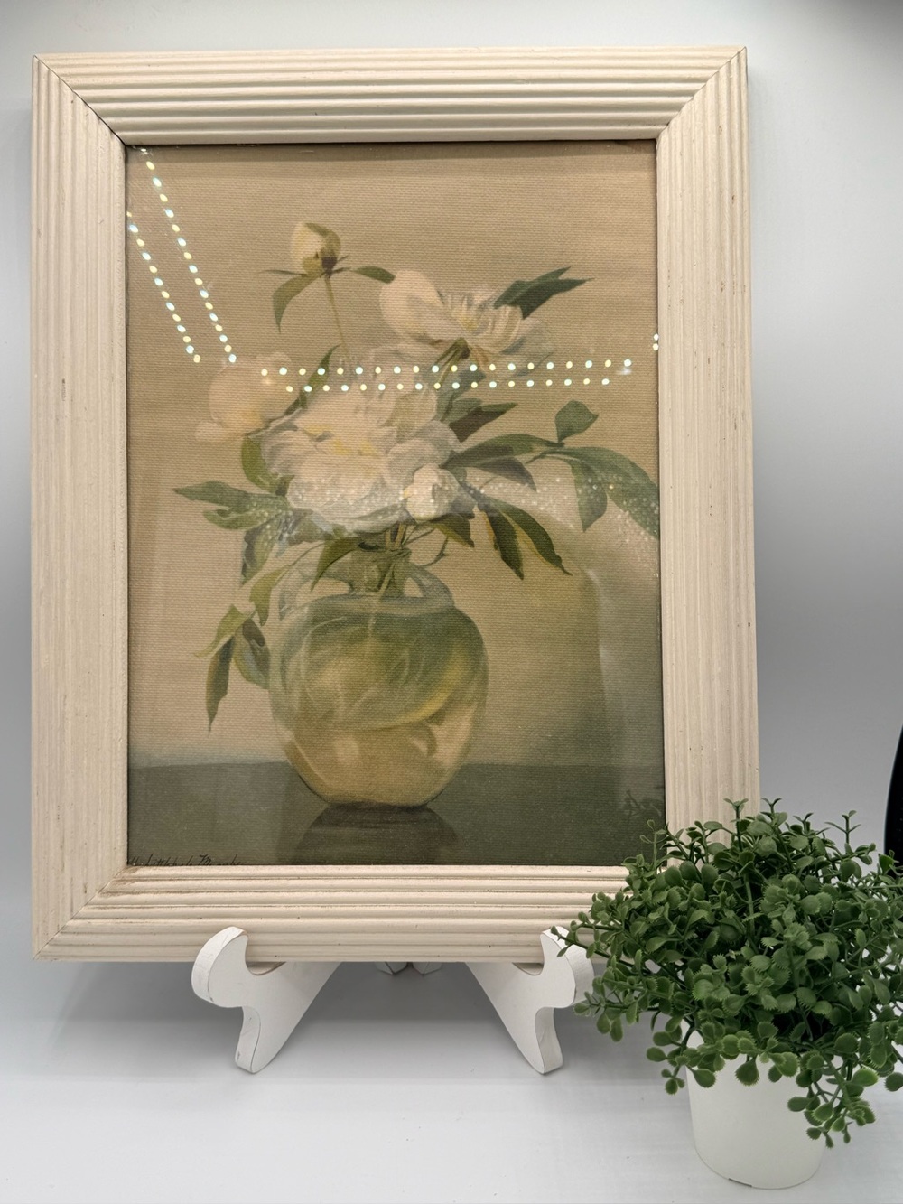 Vintage Nelly Littlehale Murphy Floral Print Framed TMCO Mid Century Peonies